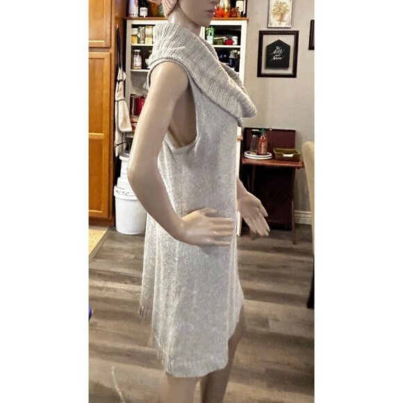 Soft Surroundings Cowl Neck Sleeveless Sweater Tunic Metallic Knit Gray Plus Siz - Picture 3 of 7